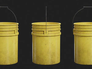 Metal and Plastic Buckets 3D Model