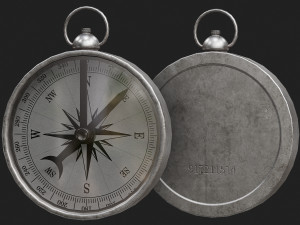 Vintage Brass Compass 3D 模型