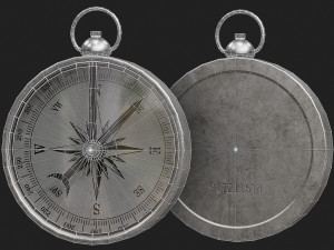 Vintage Brass Compass 3D 模型