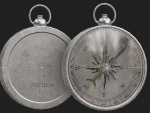 Vintage Brass Compass 3D 模型