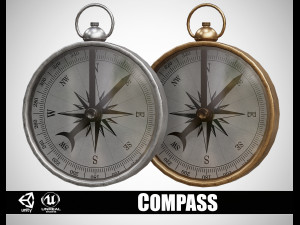 Vintage Brass Compass 3D 模型