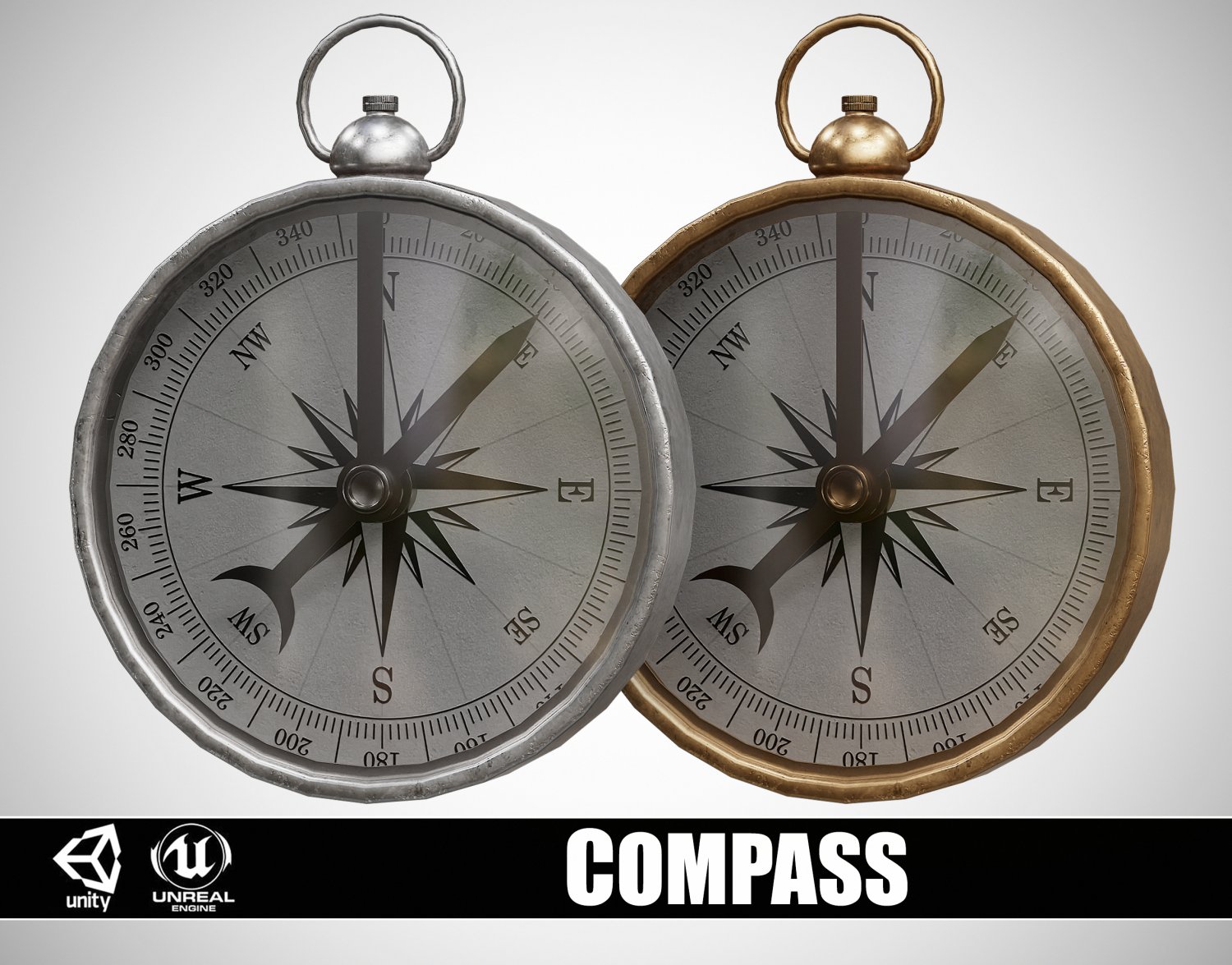 Compass, drawing tool. 3D rendering, Stock image