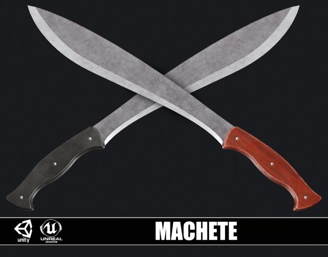 Camping Rusty Machete 3D-Modell .c4d .max .obj .3ds .fbx .stl .blend 