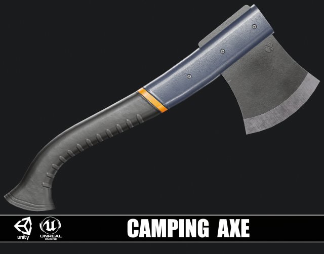 Camping Axe Modello 3D .c4d .max .obj .3ds .fbx .stl .blend 