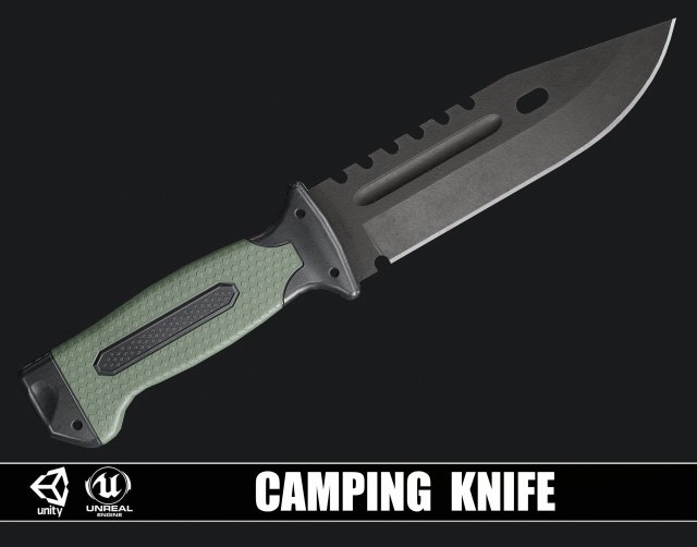 Camping Knife 3D-Modell .c4d .max .obj .3ds .fbx .stl .blend 