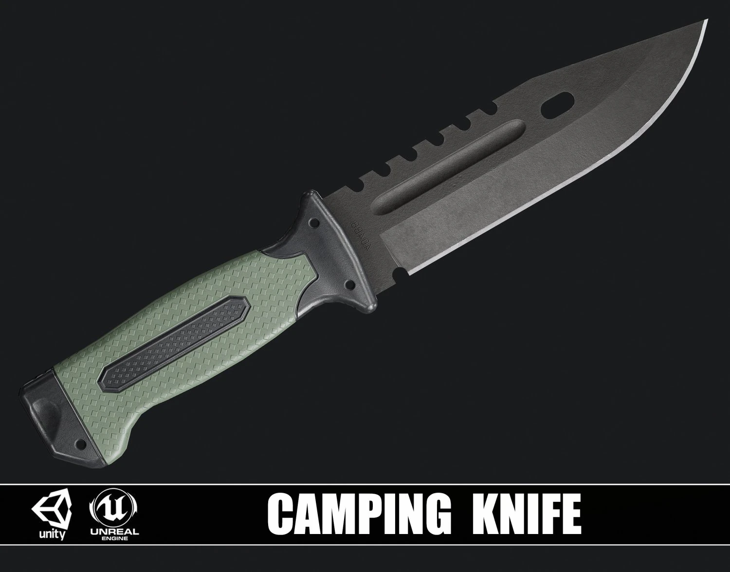 Camping Knife 3D Model .c4d .max .obj .3ds .fbx .stl .blend 