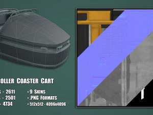 Carrello delle montagne russe Modello 3D