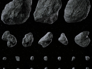 Set of 22 Asteroids 3D 모델