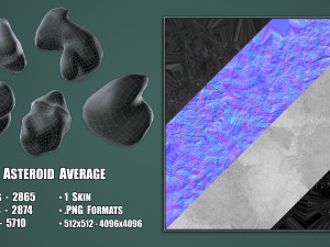 Set of 22 Asteroids 3D 모델