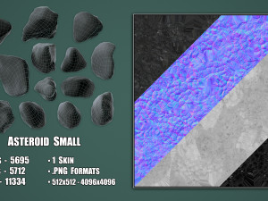 Set of 22 Asteroids 3D 모델