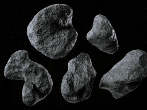 Set of 22 Asteroids 3D 모델
