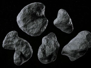 Set of 22 Asteroids 3D Model