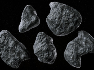 Set of 22 Asteroids 3D 모델