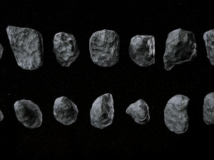 Set of 22 Asteroids 3D 모델
