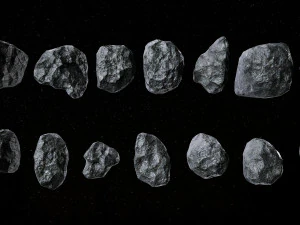 Set of 22 Asteroids 3D Model