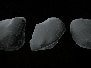 Set of 22 Asteroids 3D 모델