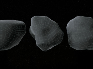 Set of 22 Asteroids 3D 모델