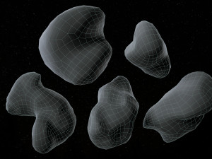 Set of 22 Asteroids 3D 모델