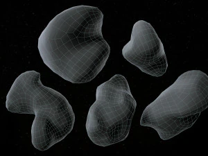 Set of 22 Asteroids 3D Model
