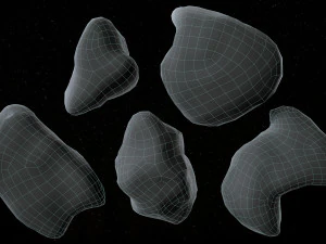 Set of 22 Asteroids 3D Model