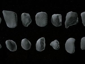 Set of 22 Asteroids 3D 모델