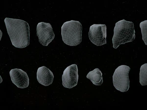 Set of 22 Asteroids 3D Model