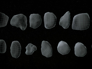 Set of 22 Asteroids 3D 모델