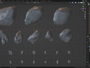 Set of 22 Asteroids 3D Model
