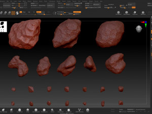 Set of 22 Asteroids 3D 모델