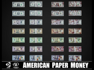 American Paper Money 3D मॉडल