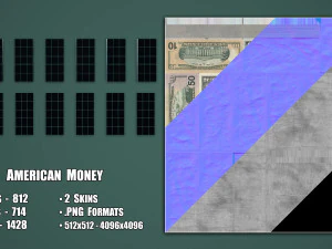 Cartamoneta americana Modello 3D