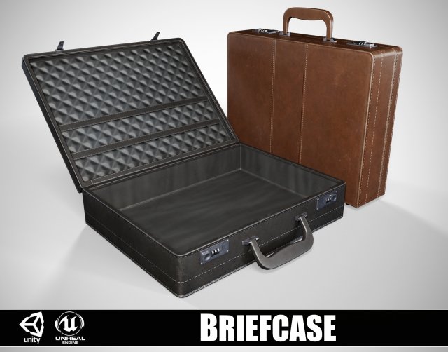 Office Leather Briefcase 3Dモデル .c4d .max .obj .3ds .fbx .stl .blend 
