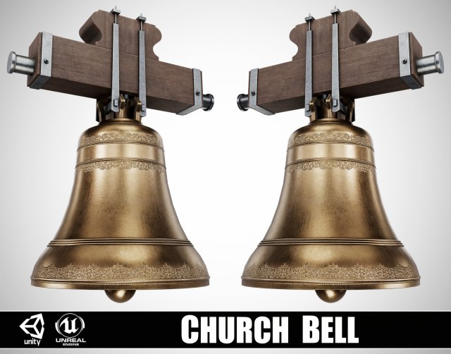 Church Bell 3D 模型 .c4d .max .obj .3ds .fbx .stl .blend 
