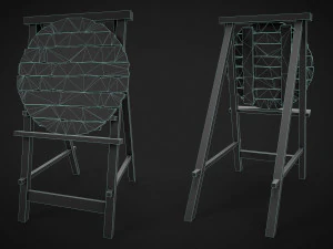 Set di 3 bersagli in legno per addestramento medievale Modello 3D