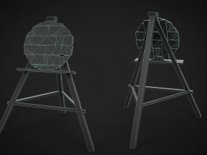 Set of 3 Medieval Training Wooden Targets 3Dモデル