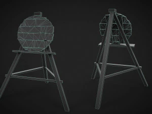 Set di 3 bersagli in legno per addestramento medievale Modello 3D