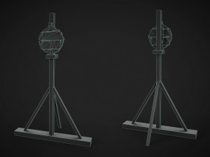 Set of 3 Medieval Training Wooden Targets 3Dモデル