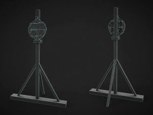 Set di 3 bersagli in legno per addestramento medievale Modello 3D