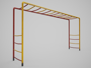 Set of 2 Painted Playground Monkey Bars 3D 모델