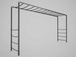 Set of 2 Painted Playground Monkey Bars 3D 모델