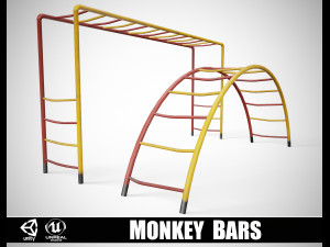 Set of 2 Painted Playground Monkey Bars 3D Модель