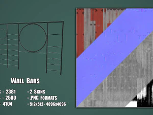 Spalliera per parco giochi dipinta Modello 3D