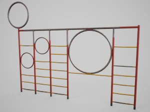 Spalliera per parco giochi dipinta Modello 3D