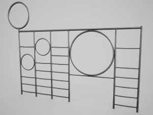 Spalliera per parco giochi dipinta Modello 3D