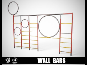 Painted Playground Wall Bars 3D Модель