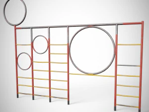 Spalliera per parco giochi dipinta Modello 3D