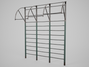 Painted Playground Horizontal Bar 3D Model