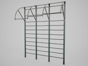 Barra orizzontale per parco giochi dipinta Modello 3D