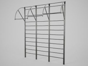 Painted Playground Horizontal Bar 3D Model