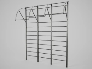 Barra orizzontale per parco giochi dipinta Modello 3D